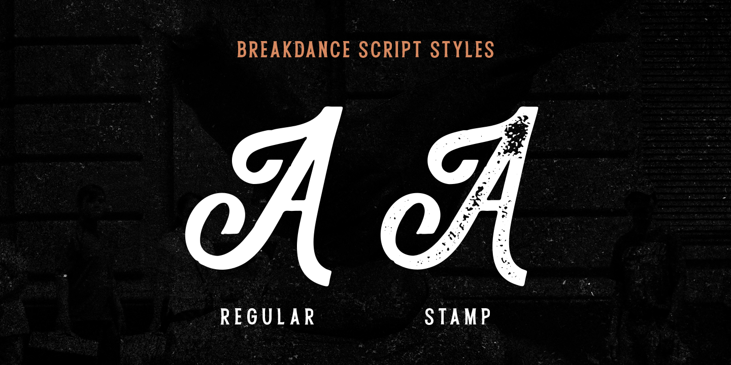 Пример шрифта Breakdance Reborn Stamp